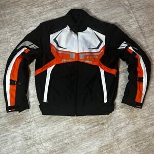 Alpha Black Orange and White Jacket Spine and Elbow Protection Size Extra Large